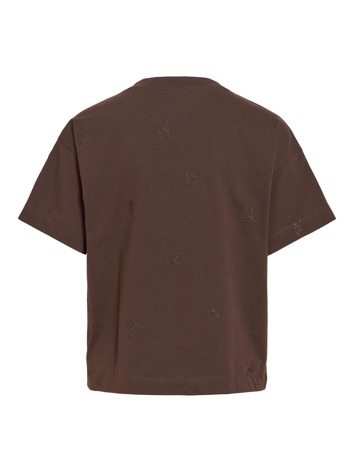 Vimonie Flower Emb t-shirt - Coffee Bean